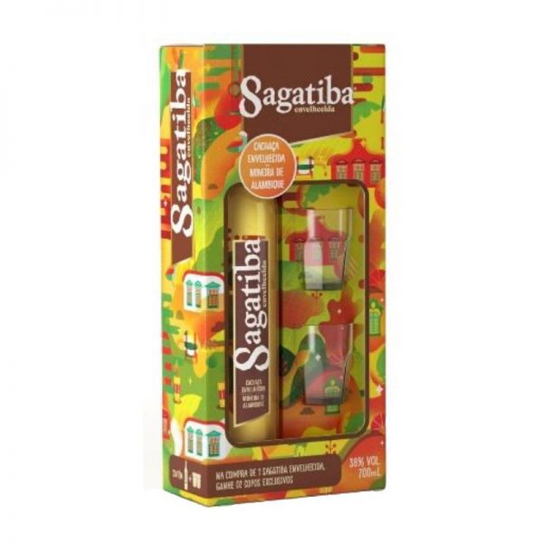 KIT CACHACA SAGATIBA C/ 2 COPOS